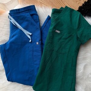 FIGS Blue and Green Scrub Set